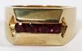 14KT YELLOW GOLD AND RUBY MANS RING