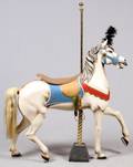 SIGNED CAROUSEL HORSE CARVED WOOD  HAND PAINTED