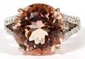 GIA 1053CT ORANGE MORGANITE  120CT DIAMOND RING