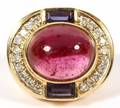 8CT PINK TOURMALINE  40CT AMETHYST RING