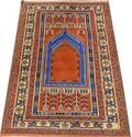 TURKISH KHULA HAND WOVEN WOOL PRAYER RUG