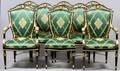 FRENCH EMPIRE STYLE EBONIZED WOOD CHAIRS SET OF 8