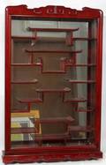 010207 ROSEWOOD NETSUKE CABINET H 32 W 20