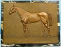 100277 BRONZE RELIEF PLAQUE OF A HORSE C1900