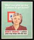100263 WWII POSTER DONT TRAVEL UNLESS 1944