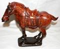 091363 CHINESE CARVED  POLISHED STONE FIGURE HORSE