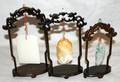 091362 CHINESE JADE CARVINGS SUSPENDED ON WOOD STANDS