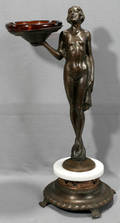 082247 ART DECO SPELTER FEMALE FIGURE
