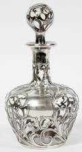 AMERICAN GLASS  STERLING OVERLAY PERFUME BOTTLE