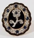 VINTAGE 050CT DIAMOND 050CT SAPPHIRE  ONYX RING