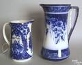Large Royal Doulton flow blue pitcher