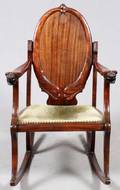 MAHOGANY ROCKING CHAIR EARLY 20TH C