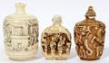 021359 CHINESE IVORY SNUFF BOTTLES THREE