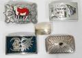 100341 SILVER MEXICAN  WESTERN BELT BUCKLES FIVE