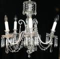 100316 GLASS FIVE ARM CHANDELIER H27 D25