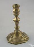 Queen Anne miniature brass taper stick 18th c