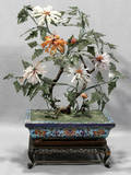 082283 CHINESE CLOISONN  HARD STONE TREE