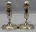 082272 SILVER PLATE CANDLESTICKS