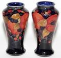 MOORCROFT POMEGRANATE POTTERY VASES PAIR