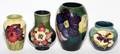 MOORCROFT POTTERY VASES FOUR