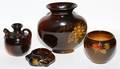 WELLER LOUWELSA POTTERY VASES  BOWL FOUR PIECES