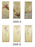 Set of Three Double Sided Pheasant Paintings
