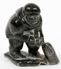ISAH PAPPY CANADIAN ESKIMO WOMAN STONE CARVING