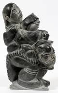 ADAMIE CANADIAN LADY ESKIMO STONE CARVING