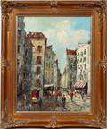CHARITI OIL ON CANVAS CITY SCENE