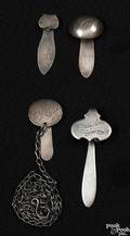 Four American silver chatelaine hooks