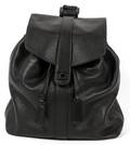 CHANEL BLACK LEATHER DRAWSTRING BAGBACKPACK