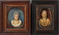 AUSTRIAN COLORED WAX PORTRAITS PAIR C 1800