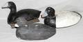 010325 HAND CARVED DUCK DECOYS THREE L 12  14