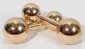 101402 14KT YELLOW GOLD BARBELL SHAPED CUFFLINKS