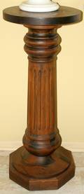 101393 FLUTED WOOD COLUMNAR PEDESTAL C 1900 H 35