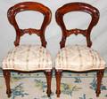 100381 VICTORIAN STYLE VIOLIN BACK WALNUT CHAIRS