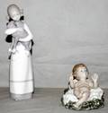 091446 LLADRO BISQUE FIGURE OF A GIRL W LAMB