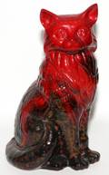 ROYAL DOULTON FLAMB VEINED SEATED CAT