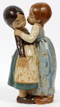 LLADRO GRES FIGURE GROUP THE LITTLE KISS