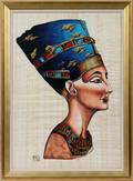 WATERCOLOR ON PAPYRUS NEFERTITI