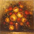 RISPOLI ITALIAN OIL ON CANVAS CHRYSANTHEMUMS