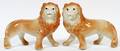 ENGLISH STAFFORDSHIRE POTTERY LION FIGURES