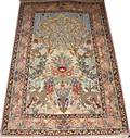 KASHAN SILK PRAYER PICTORIAL RUG