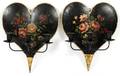 ENGLISH TOLE THREELIGHT SCONCES C 1840 PAIR