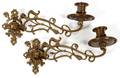 BRASS SINGLELIGHT CANDLE SCONCES 19TH C PAIR