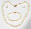021436 PEARL NECKLACE L 17 BRACELET  EARRINGS