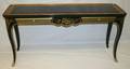 021429 DREXEL FRENCH STYLE BLACKGILT SOFA TABLE
