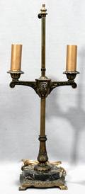 100395 PAIRPOINT STYLE BRONZE  BRASS TABLE LAMP