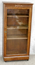 082337 AMERICAN OAK SINGLE GLASS DOOR BOOKCASE