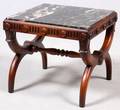 REGENCY STYLE MAHOGANY  MARBLE BRUNCH TABLE
